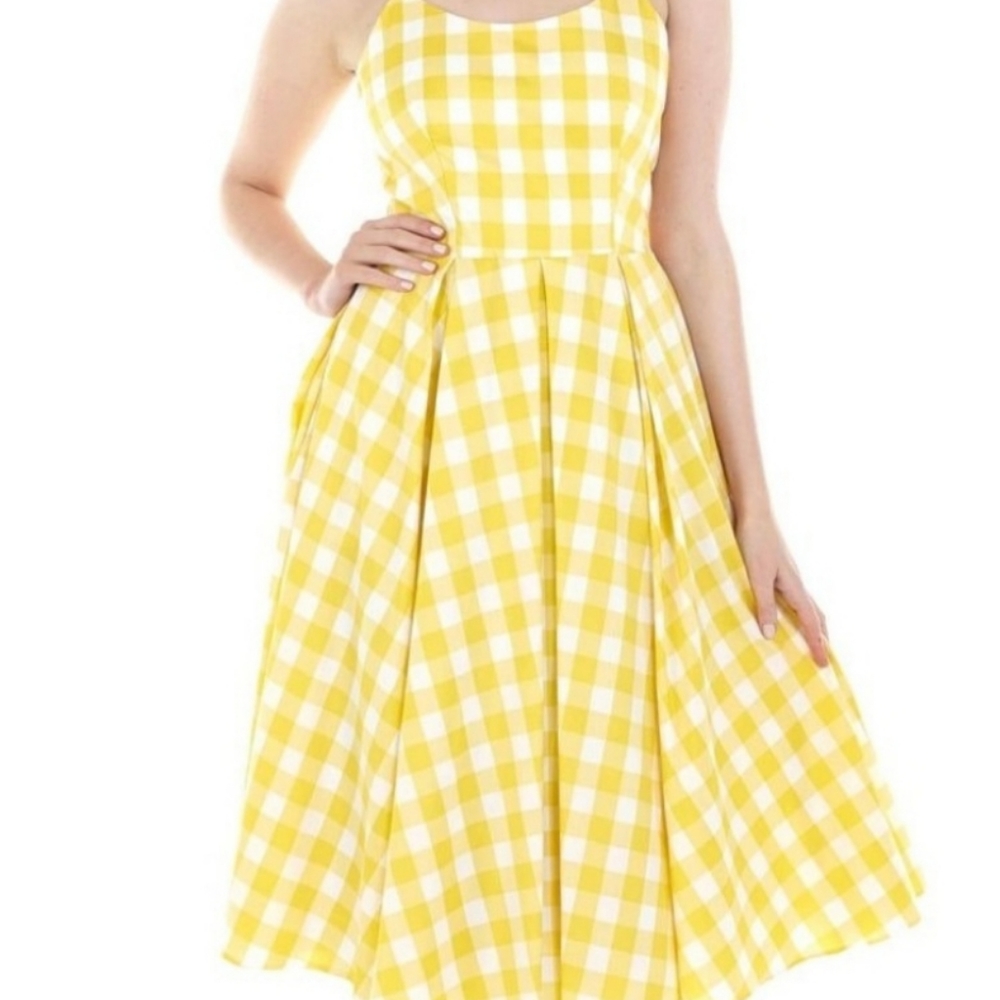 The Pretty Dress Company Priscilla Yellow Gingham